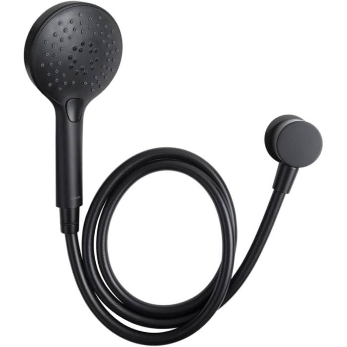 Regadera de telefono redonda con 3 funciones Negro Mate