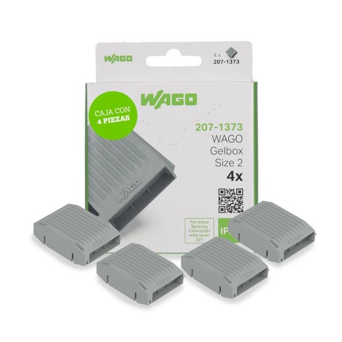 Gelbox WAGO 207-1373 En Línea Tamaño 2 Protección contra Humedad IPX8 Caja 4 Piezas
