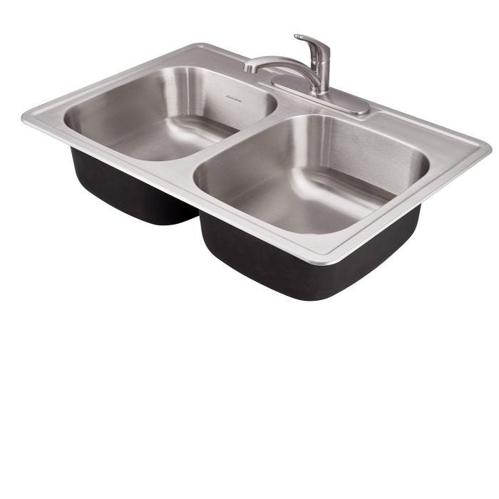 Kit de Fregadero Colony de Sobreponer 2 Tinas con Monomando 83.8 x 55.9 cm Acero Inoxidable American Standard