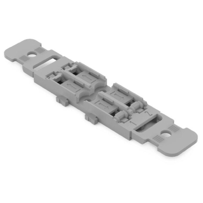 Adaptador de Fijación WAGO 221-2502 con Placa Antitirón para 2 Conectores en Línea
