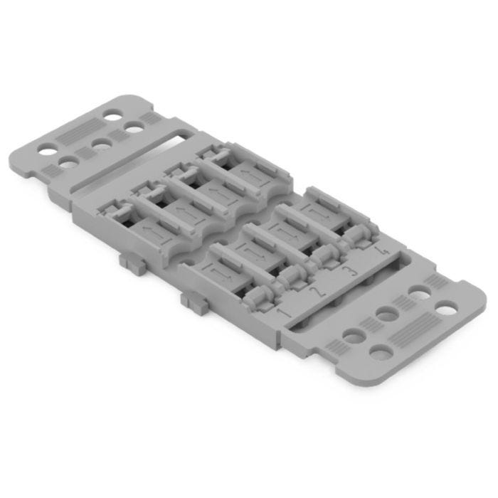 Adaptador de Fijación WAGO 221-2504 con Placa Antitirón para 4 Conectores en Línea