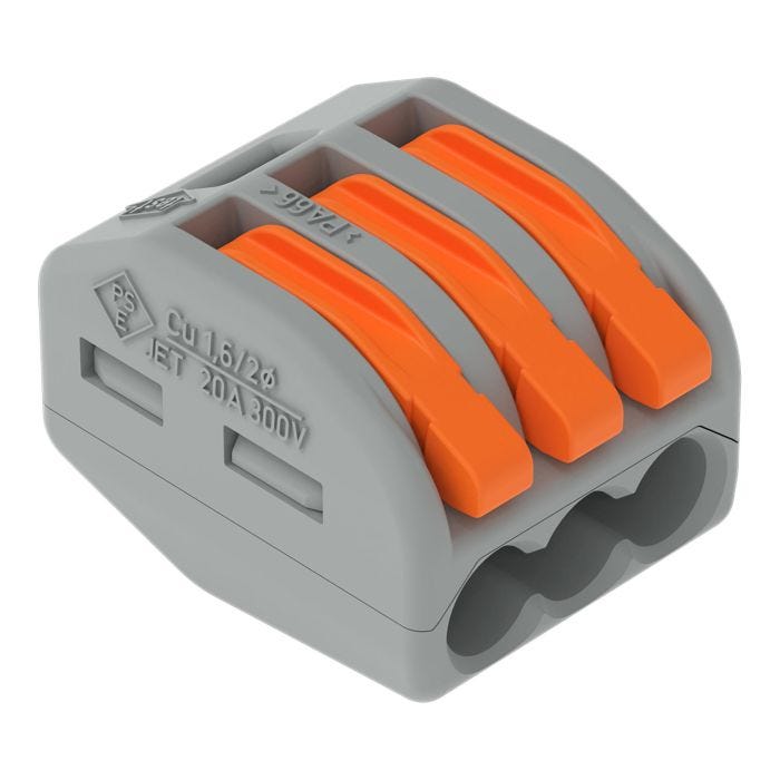 Borna de Conexión con Palancas WAGO 222-413 3 Conductores máx. 4 mm2
