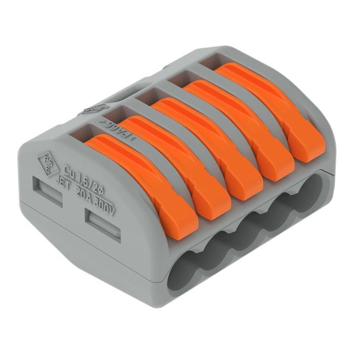 Borna de Conexión con Palancas WAGO 222-415 5 Conductores máx. 4 mm2