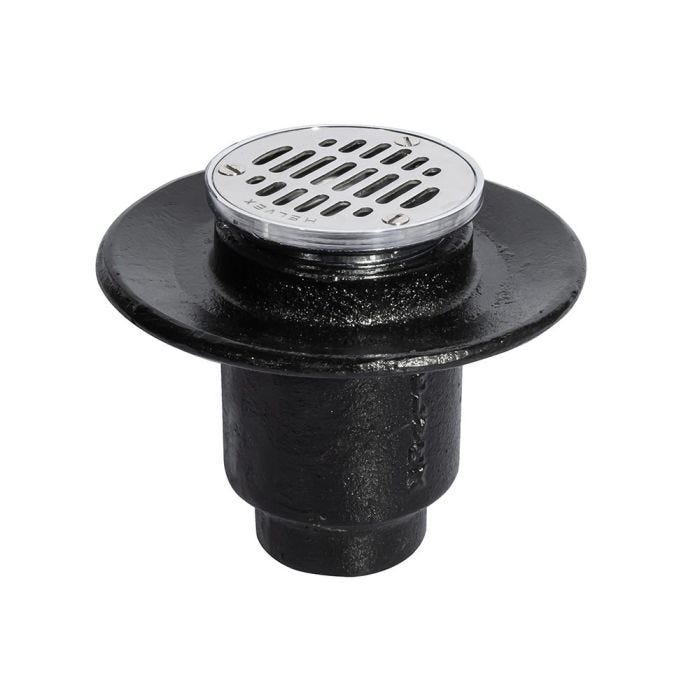 Coladera de una boca con rejilla redonda acero inoxidable