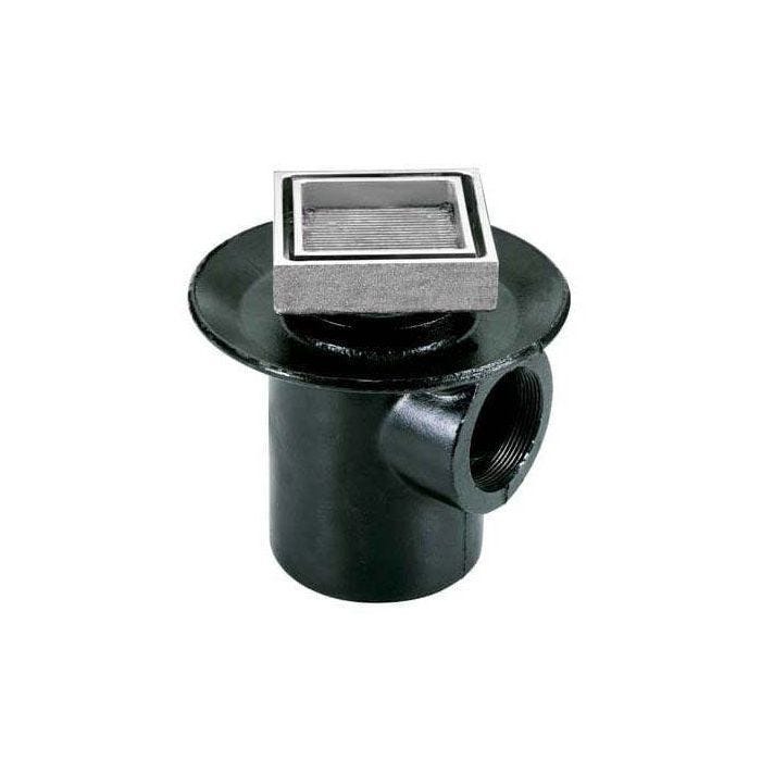 Coladera de una boca para piso de contorno cuadrado