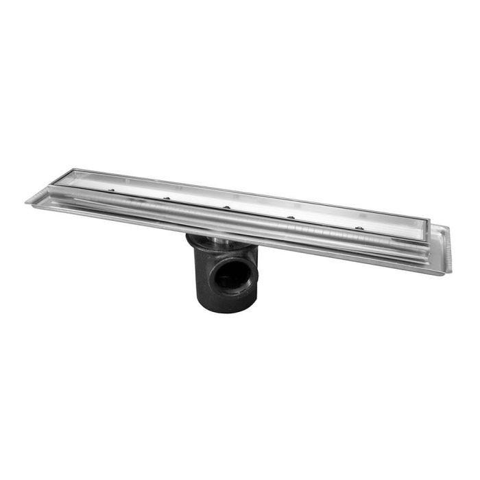 Coladera rectangular alargada cromo 60 cm