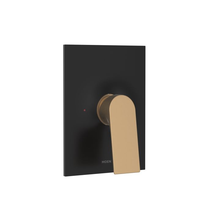 Monomando Diletta para Regadera Negro Mate con Oro Bronce Moen