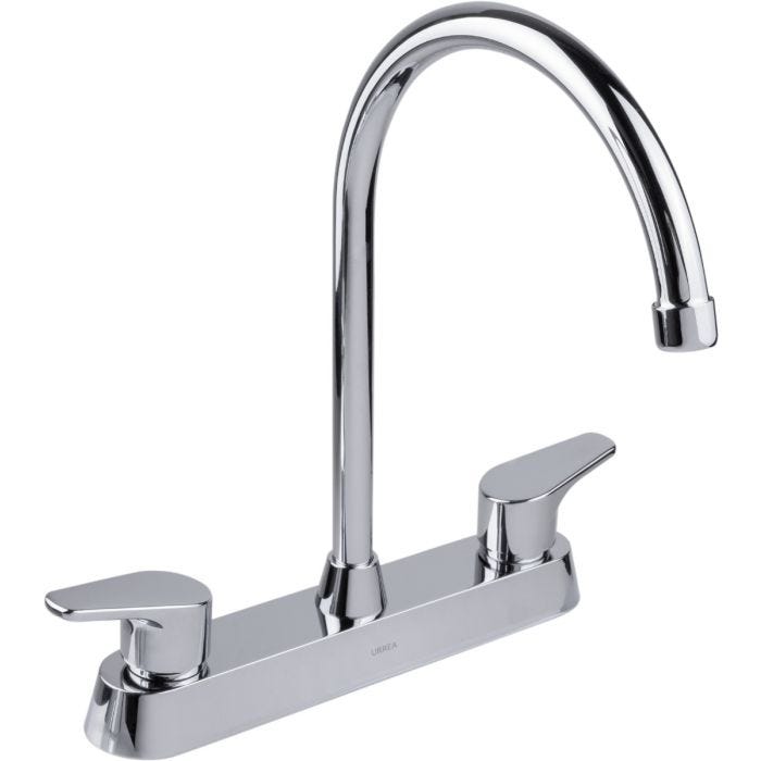 Mezcladora de 8” con Manerales de Palanca Acabado Cromo Urrea 