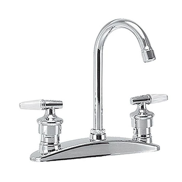 Mezcladora Clásica cuello de ganso para fregadero cromo 8"