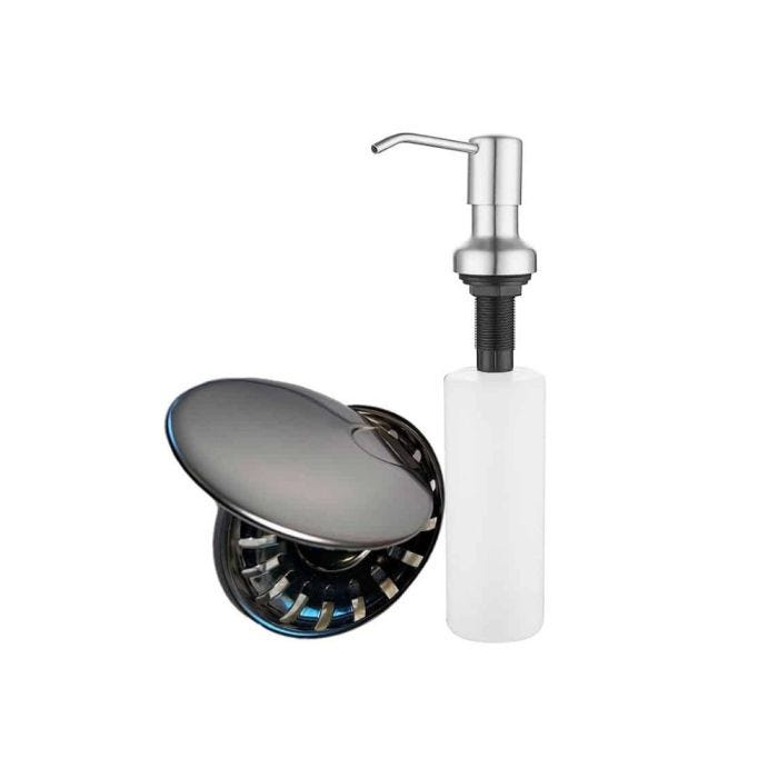 Kit de Dispensador de Jabón y Contracanasta Acero Inoxidable