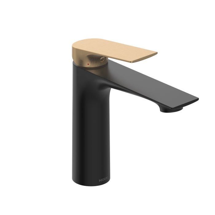 Diletta Mezcladora Monomando para Lavabo Negro Mate Oro Bronce Moen