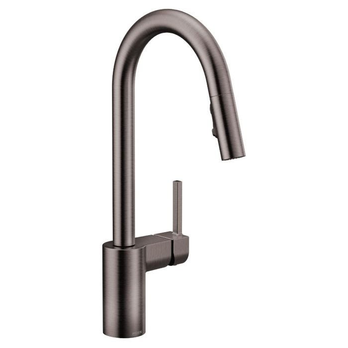 Monomando Mezcladora para Fregadero Align con Rociador Extra Alto Negro Inoxidable