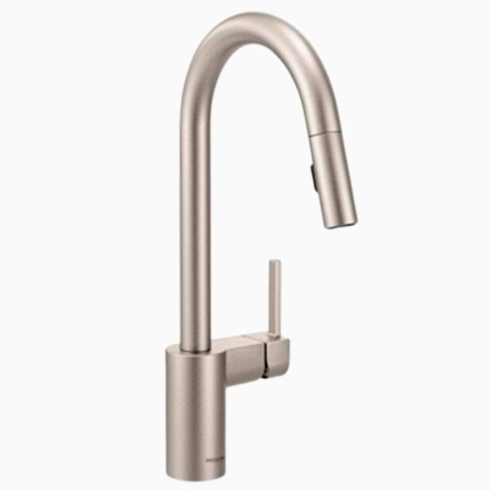 Monomando Mezcladora para Fregadero Align con Rociador Extra Alto Acero Inoxidable Spot