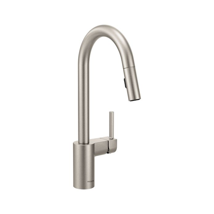 Monomando Mezcladora para Fregadero Align con Rociador Extra Alto Acero Inoxidable Spot