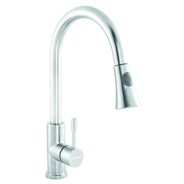 Monomando Inox retráctil para fregadero acero inoxidable