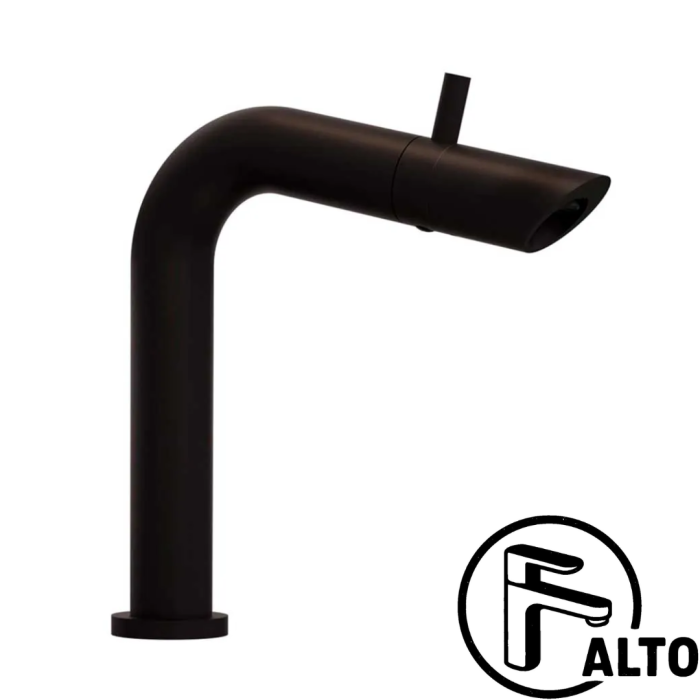 Monomando Bamboo para lavabo ébano con desagüe de push