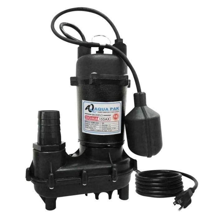 Bomba Sumergible para Achique Aqua Pak Sigma 155AX 1/2 HP 115 V VILLARREAL