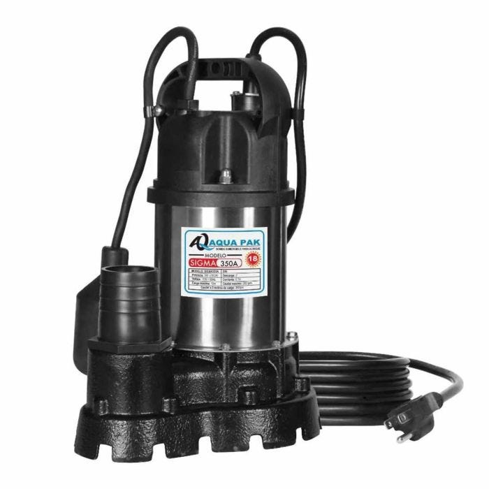 Bomba Sumergible para Achique Aqua Pak Sigma 350A 1 HP 115 V VILLARREAL