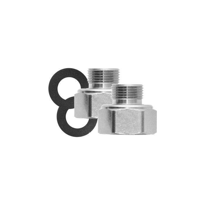 Adaptador niquelado 3/8" comp x 1/2"