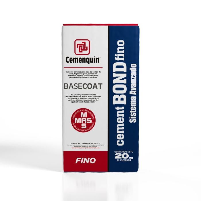 Adhesivo Cement Bond Fino Basecoat 20 kg Cemenquin