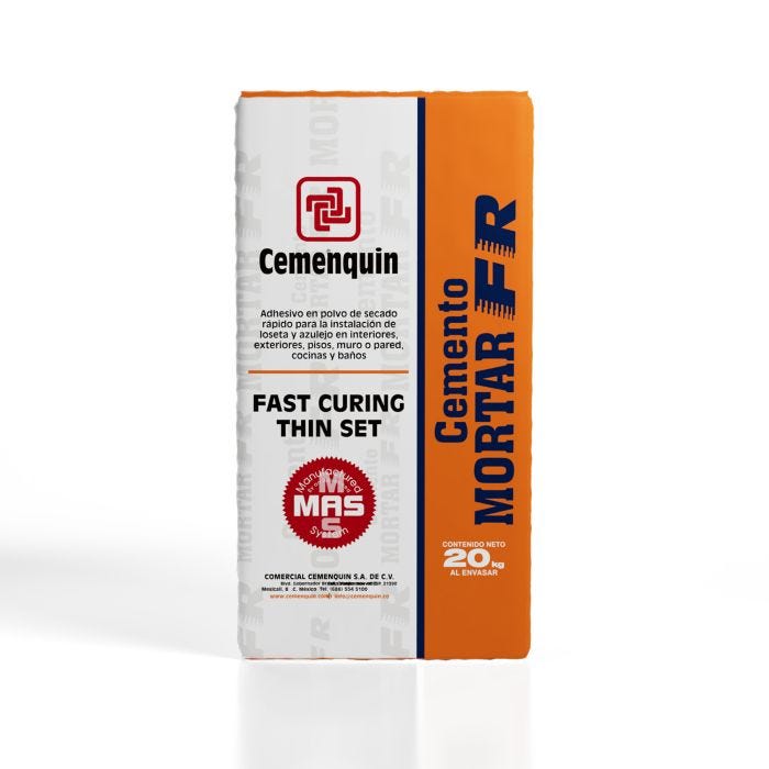 Adhesivo Cemento Mortar FR Fraguado Rápido 20 kg Cemenquin
