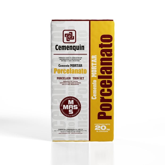 Adhesivo Cemento Mortar para Porcelanato 20 kg Cemenquin