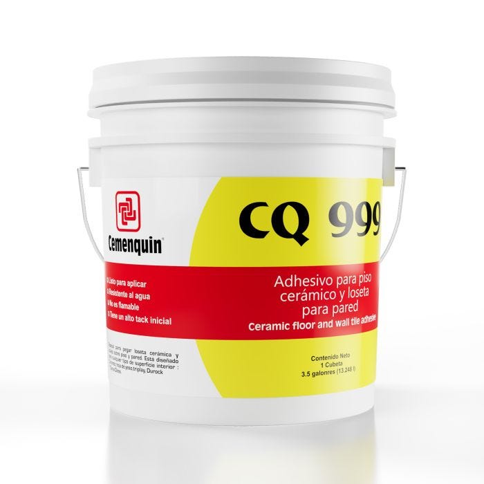 Adhesivo CQ-999 para Piso Cerámico y Loseta Cubeta 3.5 Galones Cemenquin