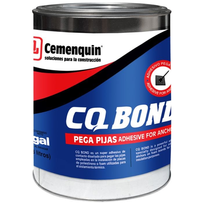 Adhesivo CQ Bond Pega Pijas 1/4 de Galón Cemenquin