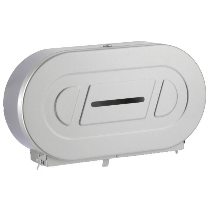 Dispensador Doble de Papel Higiénico Jumbo Acabado Acero Inoxidable Satinado Bobrick