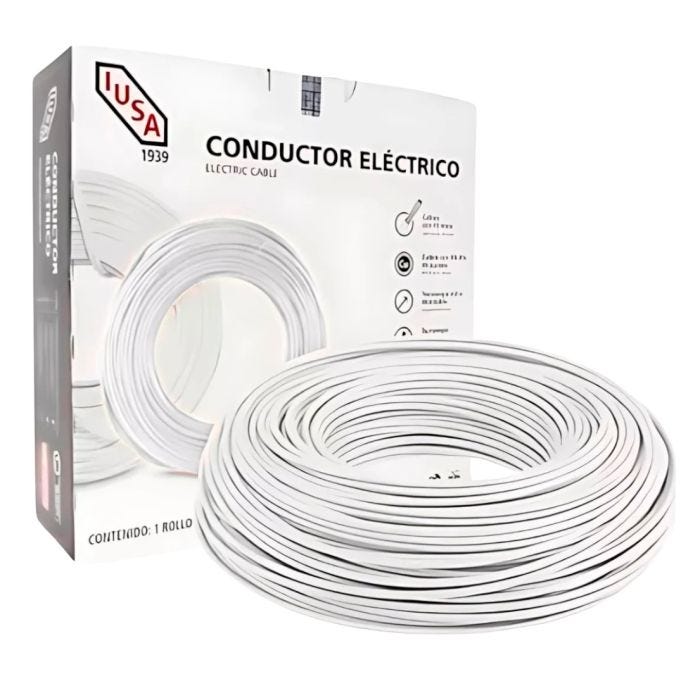 Cable THHN Calibre 12 AWG 100 m Blanco IUSA