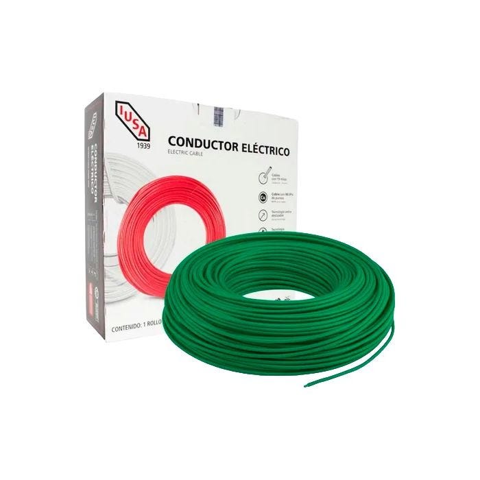 Cable THHN Calibre 12 AWG 100 m Verde IUSA