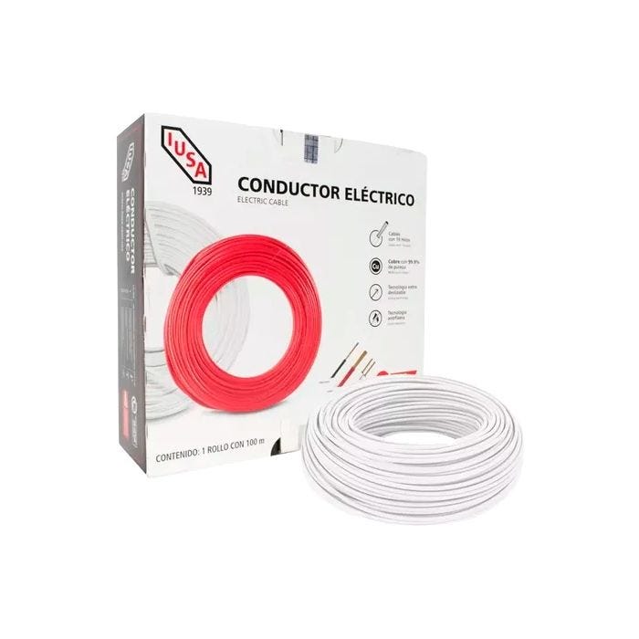 Cable THW Calibre 14 AWG 100 m Blanco IUSA