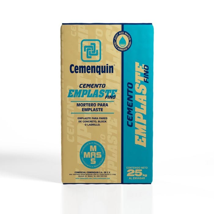 Cemento Emplaste Fino 25 kg Cemenquin