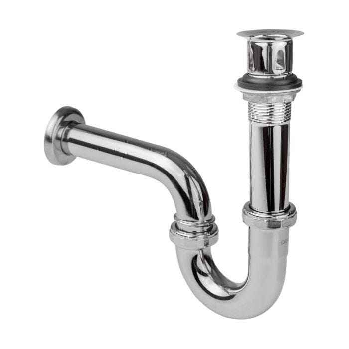 Céspol Tipo P de Latón con Contra para Lavabo Cromo Dica