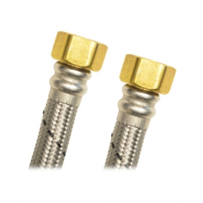 Manguera flexible para boiler acero inoxidable 3/4" x 3/4" — 80 cm
