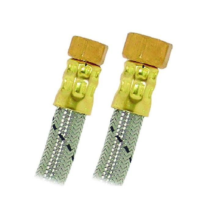 Manguera flexible para boiler acero inoxidable 1/2" x 3/4" flujo mayor — 40 cm