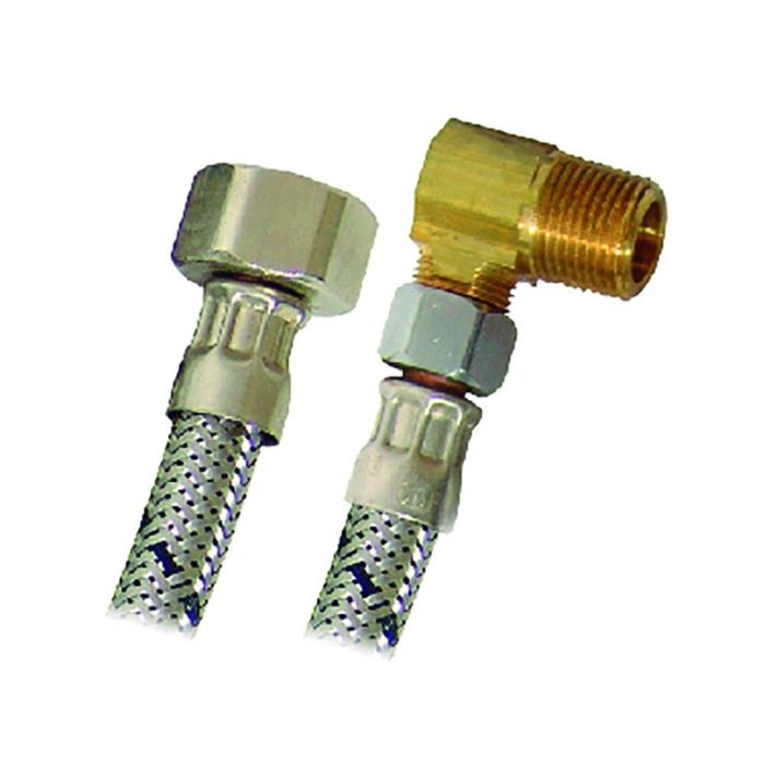 Manguera Flexible para Agua Acero Inoxidable 1/2" X 3/8"
