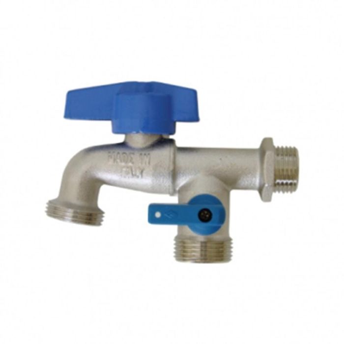 Llave dual para lavanderia cromo