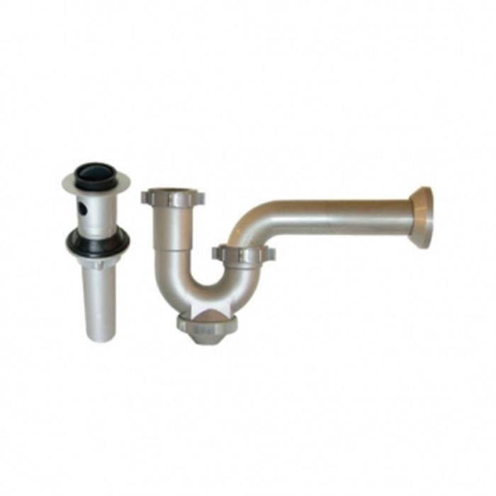 Trampa para lavabo o fregadero gris con registro