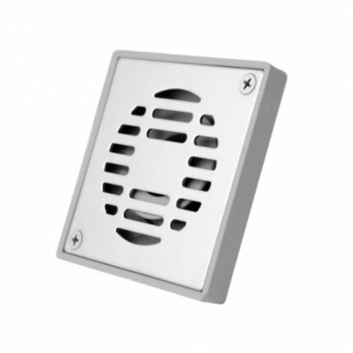 Coladera cuadrada de abs con rejilla de acero