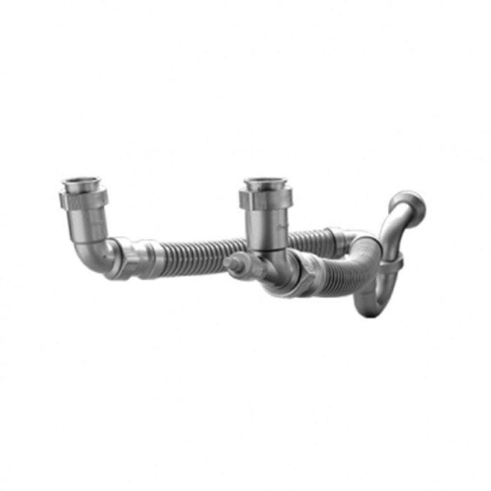 Trampa flexible para fregadero de 2 tarjas