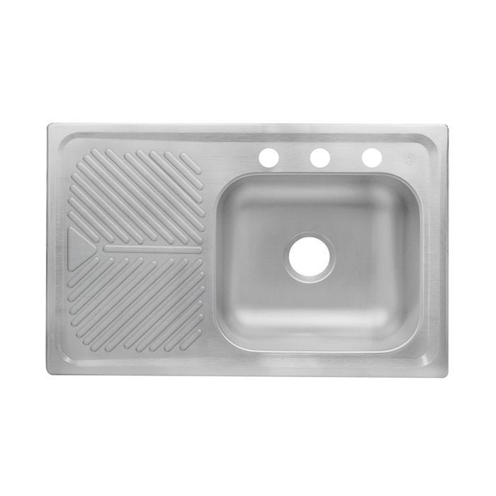 Fregadero de Empotrar Mark M-101 1 Tina Escurridor Izquierdo 80 x 52 cm Acero Inoxidable EB Técnica