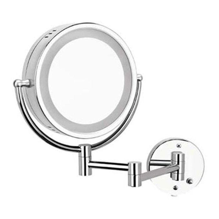 Espejo con aumento 2 vistas cromo — Con Luz LED