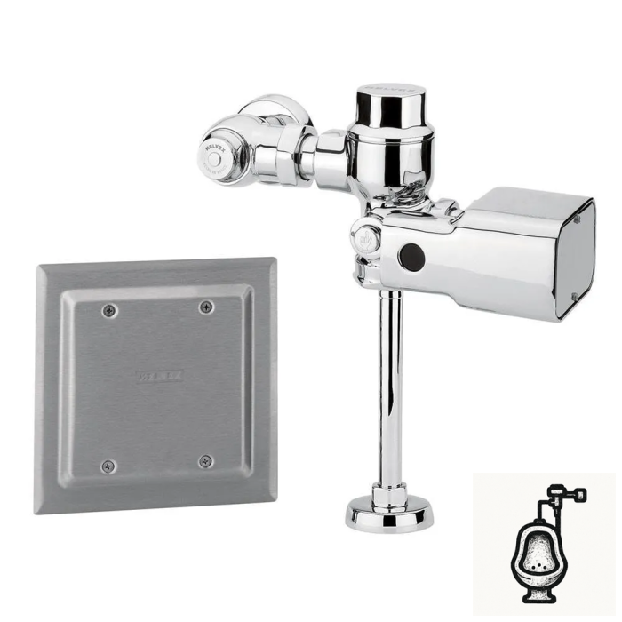 Fluxómetro de sensor electrónico de corriente para mingitorio cromo spud de 19 mm descarga 3 L