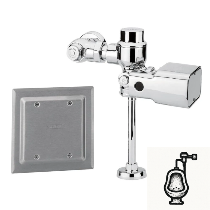 Fluxómetro de sensor electrónico de corriente para mingitorio cromo spud de 19 mm