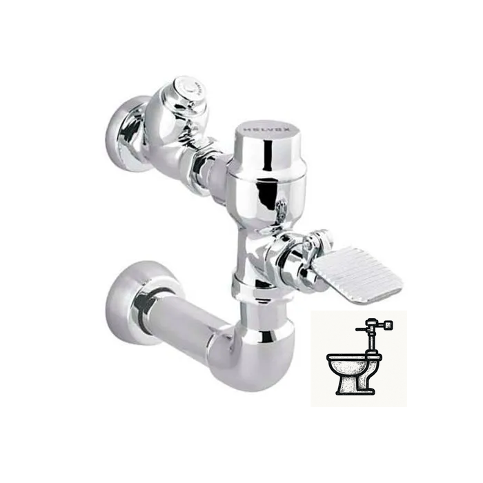 Fluxómetro de pedal expuesto para wc cromo 32 mm o 38 mm