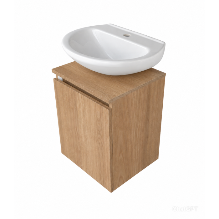 Gabinete Eco Fresno Europeo con Lavabo Milano Color Blanco Corona