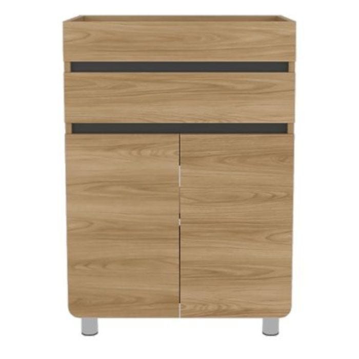 Gabinete Aluvia 60 x 45 cm Color Fresno con Lavabo y Monomando Bajo Tunez Corona