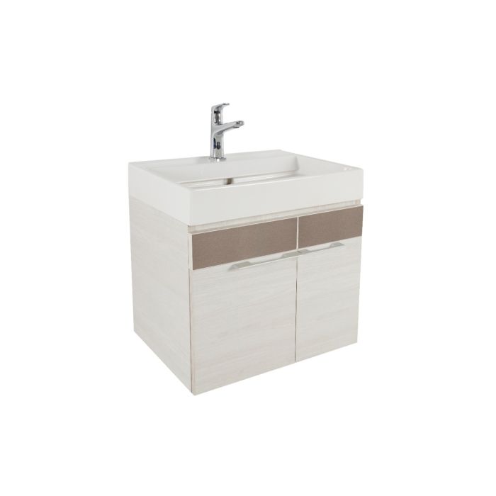 Gabinete Elipse Plus Color Niebla con Lavabo Elipse y Monomando Bajo Tunez Corona