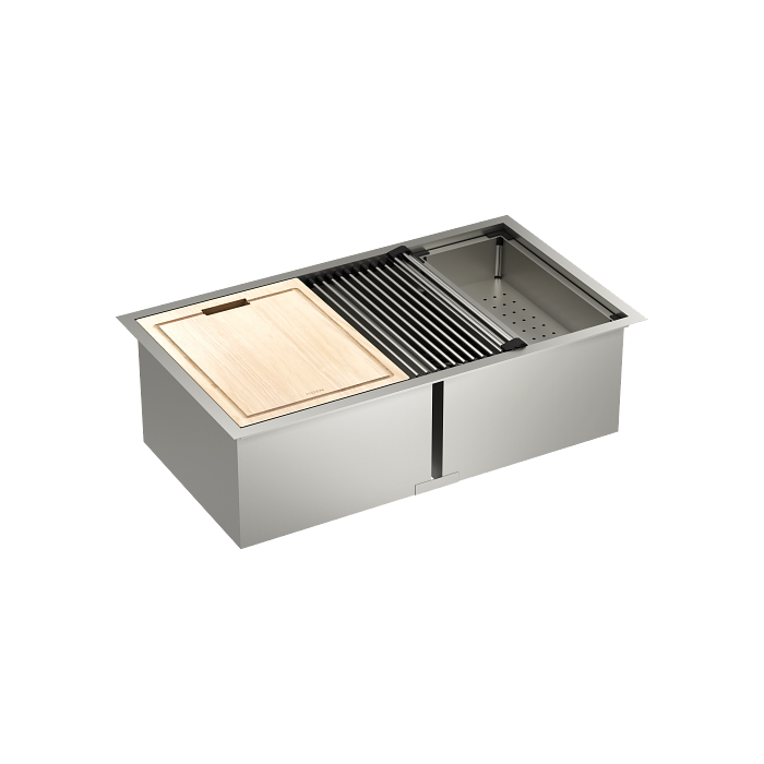 Tarja de Doble Tina Luxe Chef de Acero Inoxidable Calibre 18 Moen